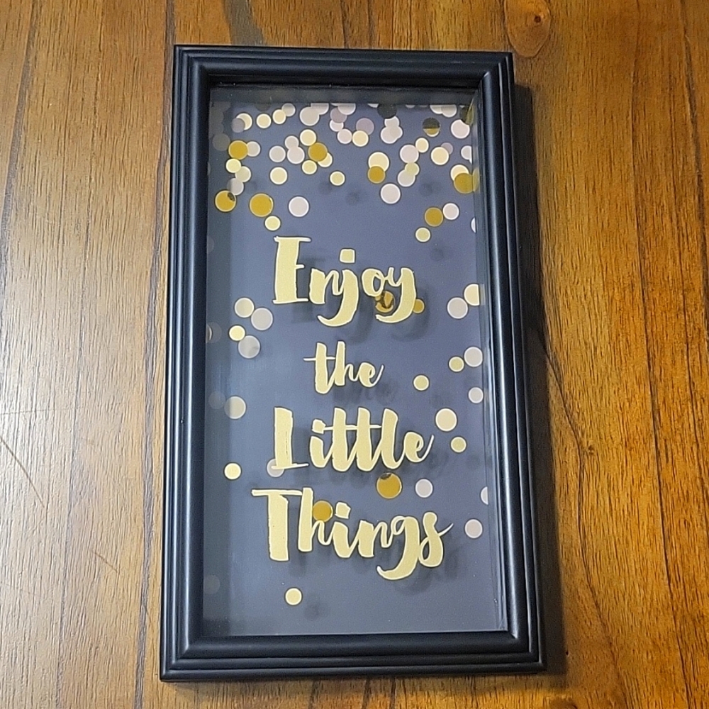 "Enjoy the Little Things" Black & Gold Wall Art